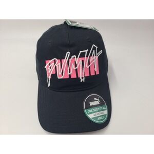 Women Puma Strapback Adjustable Hat Cap Cotton Casual Baseball Dad Black Pink